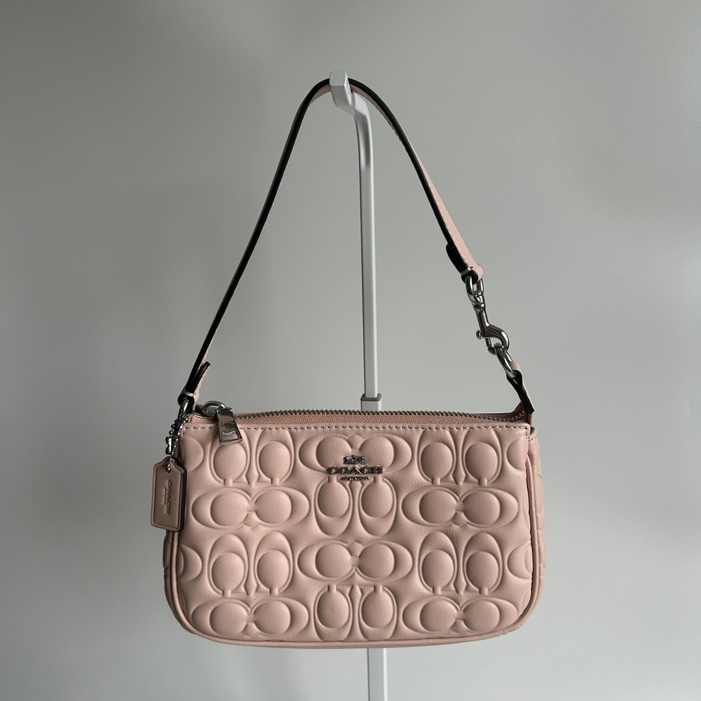 Coach Nolita 19 Shell Pink Debossed Leather Shoulder Bag Excellent